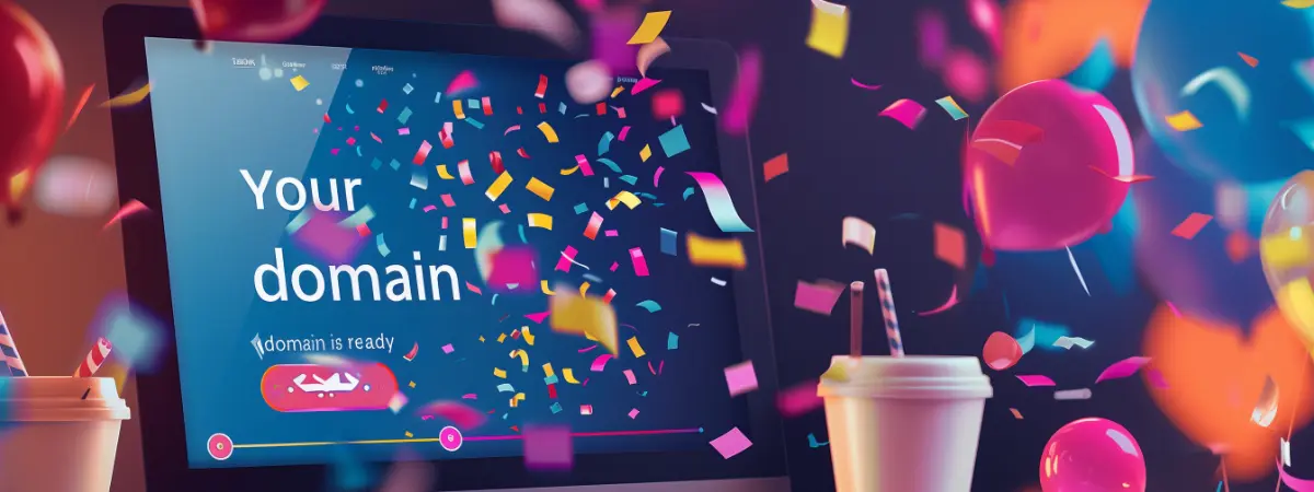 Confetti for a successful domain registration