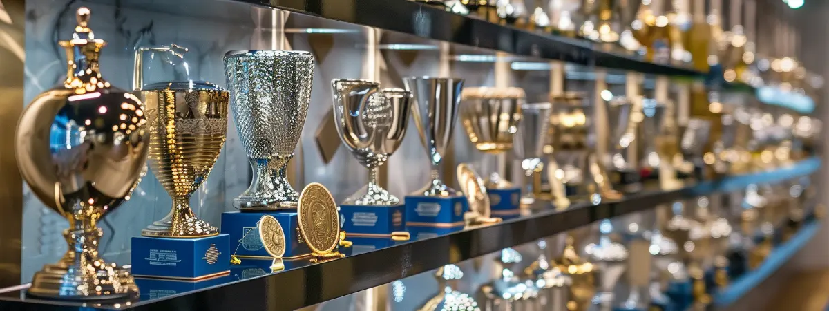 A wall of trophies