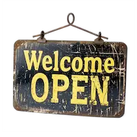 Welcome open sign representing connectivity solutions for medium-sized enterprises